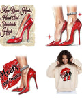 4 Pack High Heels Iron On Transfer Patches Red Lips Colorful Heat Transfer Stickers for DIY Clothing, Tees, Jackets