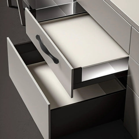 Black Kitchen Cabinet Hardware Pulls 10 Pack Modern Drawer Handles on open cupboard showcasing sleek design