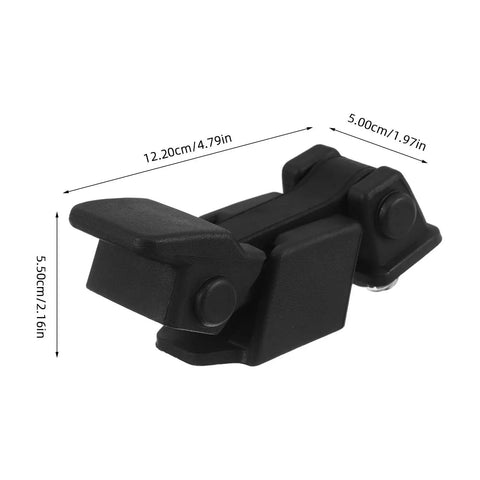 Heavy Duty Black Abs Hood Latch Lock Catch With Secure Bumper Retainer Clips For Cars And Tool Cabinets Ensures Tight Closure And Easy Install Every Time, 12.2cm