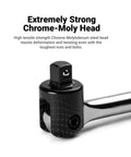 Close-up of Extended 30 Inch Breaker Bar With One Half Inch Drive For Loosening Frozen Nuts And Stubborn Bolts Chrome Moly Head