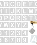 Reusable 2 Inch Letter Stencil Set For Wood Wall Fabric Rock And Signage DIY Art Projects 36 Alphabet And Number Stencils With Binder Ring