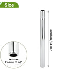 Universal 25.4x300mm Silver Tone Bike Seat Post Built To Last Steel Saddle Post For Easy Fit ergonomic design