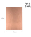 7 X 10 Cm Single Sided Copper Clad Laminate PCB Circuit Board Brown Pack Of 25 For DIY Electronics Projects And Prototyping 1.5 mm FR1