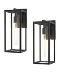 Outdoor Wall Lanterns 2 Pack, Anti Rust Exterior Sconce Lights For Front Door Mount, Weatherproof Black Wall Lamp With Clear Glass