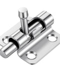 Close-up of Lock It Down Small Barrel Bolt Latch Set Silver Aluminum Slide Bolt Locks For Interior Doors Cabinets And Pet Gates.