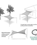 Diagram of 10 By 13 Foot Waterproof Sun Shade Sail Rectangle Canopy For Patio Pergola And Backyard installation options
