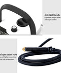 Heavy Duty 2500W Steam Cleaner with Hardcore Pressure and Acid Resistant Tank showcasing handle and steam hose features