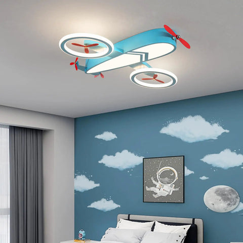 Airplane Themed Kids Ceiling Light 24.8 Inch LED Flush Mount For Bedroom Nursery And Playroom, 34W 4000K Daylight White