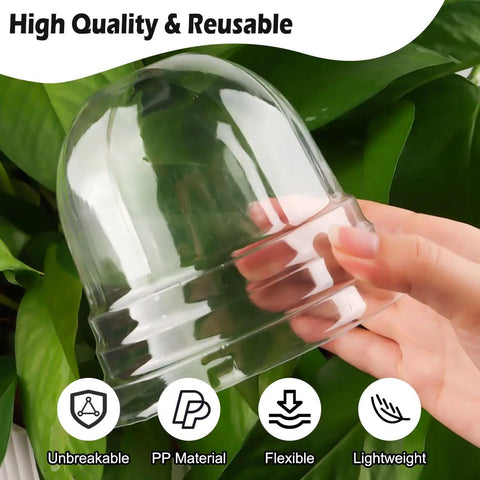 Humidity Domes For 4 Inch Pots, 100 Pack Clear Plant Dome Covers With Ventilation For Seed Starting, Seedling Germination, And Gardening, Reusable Transparent Nursery Dome Covers, No-Fuss Setup