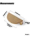 Antique Brass Zinc Alloy Cabinet Pulls 2.5 Inch Hole Center 64mm Striped Decorative Handles dimensions and weight view