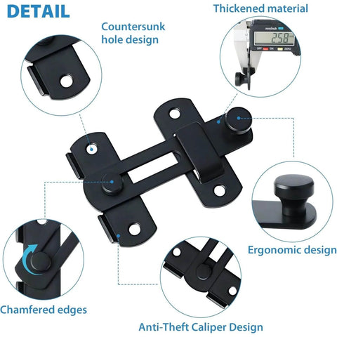 180 Degree Flip Sliding Barn Door Lock For Privacy That Is Easy To Unlock And Hard To Force Kid Proof And Pet Safe Latch detail