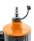 Close-up of air inlet on PSSCP 3 Inch Pneumatic Single Pin Concrete Nailer With Case, Heavy Duty Air Powered Nail Gun For Wood Steel And Concrete.