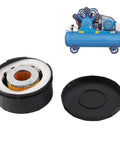 Air Compressor Filter Muffler For Three Quarters Inch Inlet 25 mm Thread 80 mm Diameter, shown with compressor and parts.