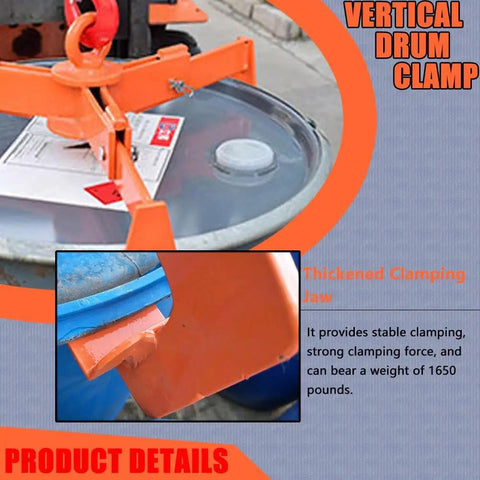 Heavy Duty Drum Lifting Clamp With A Badass Three Jaw Grip For Smooth 55 Gallon Barrel Moves 1650 Pound Capacity 24 Inch Opening Rock Solid Industrial Tool For Hustling Heavy Loads Daily