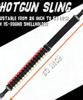 Two Point Shotgun Sling With 15 Round 12 Gauge Shell Holder Go To Accessory For Quick Access Ammo During Hunting And Outdoor Adventures Built For Field Use displaying full length and adjustment text.