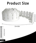 66 Feet Long Five Point Five Inch High Landscape Edging Border With 100 Spikes Flexible Plastic No Dig For Flower Beds Lawn Yard And Pathway White Durable Garden Edging Kit Easy Install shown in coil with size specifications