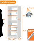 Top Shelf Closet Storage Rack Featuring Six Spacious Shelves Built For Cramped Rooms And No Sweat Home Organization That Absolutely Keeps Your Space Looking Fresh dimensions with an expandable hanger.