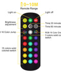 Remote control for Levitating Galaxy Moon Lamp With 18 Color Modes Floating 3D Moon Light, showing buttons for color and brightness.
