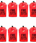 10 Pack Fire Extinguisher Cover 30 Pound Large Size 31 By 16 1 By 2 Inch Red Heavy Duty Vinyl Case With Clear Inspection Window weather resistant protection for indoor outdoor use.