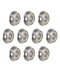 Flanged double-shielded deep groove ball bearings F698ZZ 8x19x6 mm flange 22mm chrome steel ABEC1 pack of 10