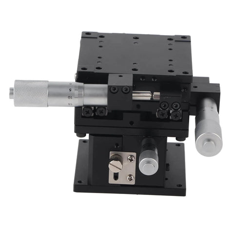Aluminum 80X80mm Sliding Table Linear Stage With Precision Bearings Black Anodized Finish Built For Lab Positioning And Fine Tuning Capacitive Sensor Alignment And Mechanical Gear Tweaks