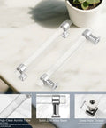 Level Up Your Home Game With This 5 Pack Of 5 Inch Center To Center Acrylic Cabinet Handles And Super Sleek Polished Chrome Drawer Pulls For Kitchens And Dressers, showing chrome-accented acrylic handles.