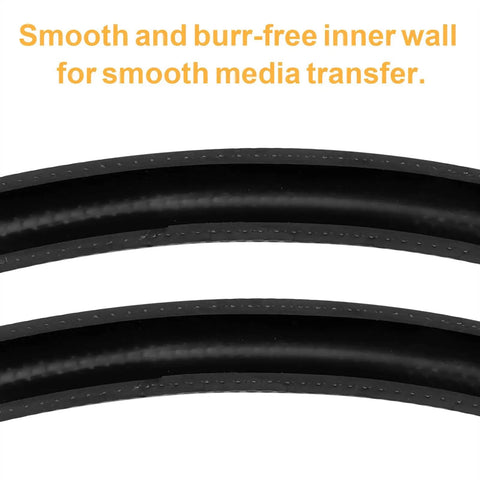 Rugged NBR Fuel Line Hose Half Inch ID showing smooth, burr-free inner wall for smooth media transfer.