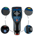 Pro Grade Stud Finder Wall Scanner And Metal Detector With Intuitive Radar Tracking, showcasing detection screen and buttons.