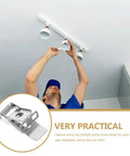 24 Pcs Metal Downlight Spring Clips for Recessed Lighting 3-Hole Brackets being installed by a man using a screwdriver.