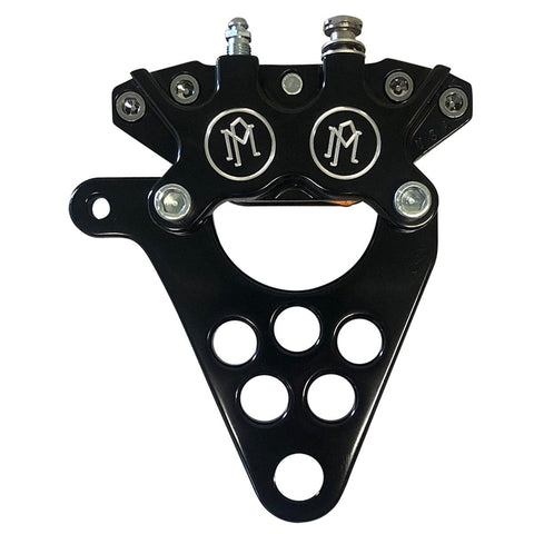 125x4R 4 Piston Rear Brake Caliper Kit For Harley-Davidson Polished Finish 1 Inch Axle 25mm Bolt On Upgrade For Custom Choppers Twisted Choppers Edition Fits Rear Caliper Mounting