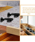 Stainless Steel Self Closing Cabinet Hinge Set Concealed Full Overlay Design for kitchen cabinets, 3-pack shown on countertop