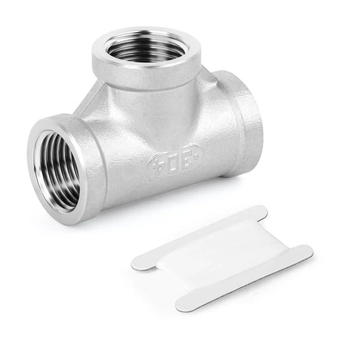 304 Stainless Steel Tee Pipe Fittings 2 Inch By 2 Inch By 2 Inch NPT Female Connector For Plumbing And Industrial Piping