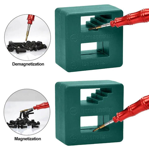 Dual Function Pro Grade Magnet Tool And Demagnetizer For Screwdriver Tips, Bits And Precision Construction Tools in use