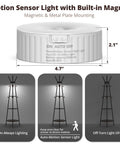 Motion sensor light details for Freestanding Coat Rack With 3 Shelves And 12 Hooks