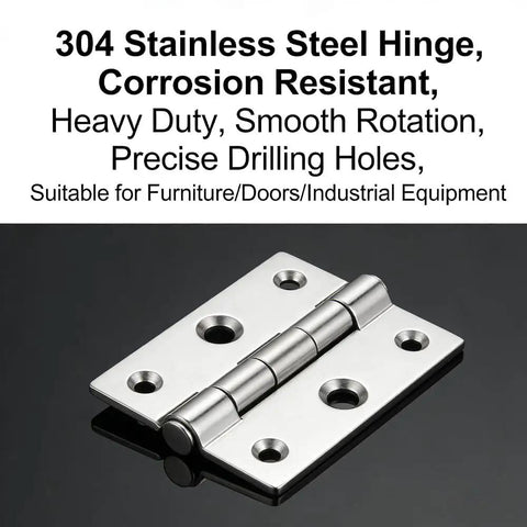 Heavy Duty Stainless Steel Flat Hinges With A Slick Silver Finish 20 Pack Easy Install Screw Mount For Cabinets Windows And Wood Boxes top view of hinge showing mounting holes