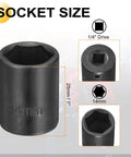 Harfington Shallow 14mm Metric Bolt Socket With Cr-V Steel Build, High Impact Durability And 1/4 Inch Drive Hex Shank Adapter For Tough Fastener Jobs In Your Garage Kit, 25mm long