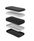 Exploded view of Infinity Sponge Odor Resistant And Heat Resistant Silver Fiber Kitchen Cleaning Tool layers detailing material composition
