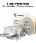 Flux Core Gasless MIG Welding Wire 0.035 Inch, 10 Lb Spool, E71T-GS Mild Steel Filler shown with vacuum packaging and spool