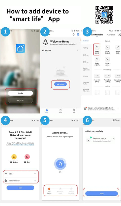 How to add Two Pack Smart Plug That Just Works WiFi Outlet 16A 2200W Max Works With Alexa And Google Assistant via Smart Life App