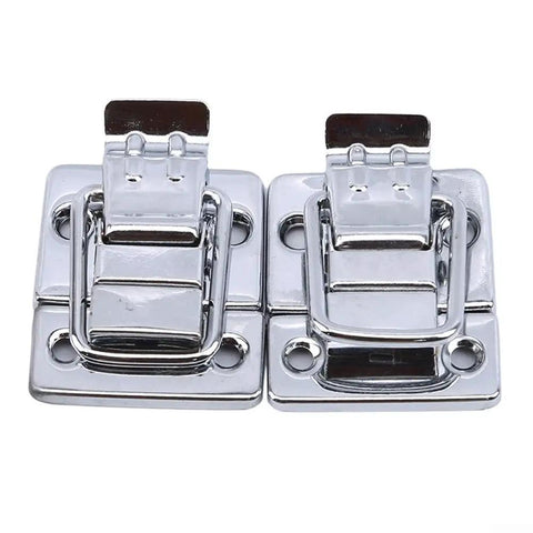 Lever Latch Set For Chest Boxes And Suitcases, Chrome Plated Silver Finish Draw Latch Catch, Tool Case Lock, heavy duty metal construction
