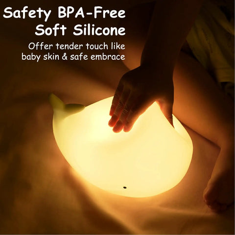 Under The Sea Nursery Night Light Whale Lamp For Baby And Toddler Room Soft Silicone Ocean Theme Nightlight Rechargeable