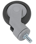 Jauarta TPR Caster Wheels with Threaded Stem featuring a durable gray wheel and metal threaded stem for easy installation.