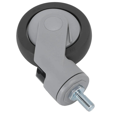 Jauarta TPR Caster Wheels with Threaded Stem featuring a durable gray wheel and metal threaded stem for easy installation.