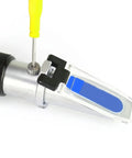 Beekeeping Refractometer for Honey and Syrup, Measures 10-32 percent Water and 58-90 percent Sugar Brix, 0.2 percent Resolution, Two-Point Calibration, Easy to Use, Pro-Grade for Honey, Condensed Milk, Sugar Syrup, Jam, and Fruit Preserves, handheld refractometer with blue scale