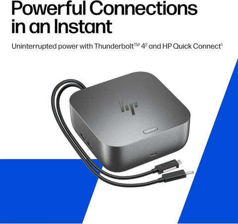 Thunderbolt 4 Docking Station Serving 280W Straight Fire Charge with USB-C ports and cables, ideal for quick connections.