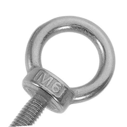 Heavy Duty Stainless Steel Eye Bolt M6x20 With Closed Ring For Machinery And Concrete Anchors, Weatherproof Marine Grade Eye Hardware For Outdoor And Wet Environments, High Strength Wall Anchor Bolt, close-up