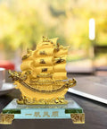 Gold Dragon Feng Shui Sailing Ship Statue For Home And Office Decor Boosts Fortune, Success, And Prosperity Dope Gift