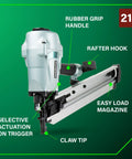 Framing Nailer Pro Preferred Pneumatic Tool With Claw Tip Tool Free Depth Adjustment 21 Degree Three And A Half Inch Plastic Collated Nails
