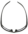 Back view of Hellraiser Safety Glasses With Clear Lenses And Black Frame For Indoor Work 99.9 Percent UV Protection UVA UVB UVC Lightweight