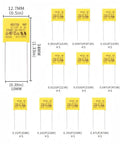 275VAC X2 MKP Safety Capacitor Kit 10 Value Pack With 50 Pieces In Yellow Plastic Case, 10mm Pitch, Product Layout